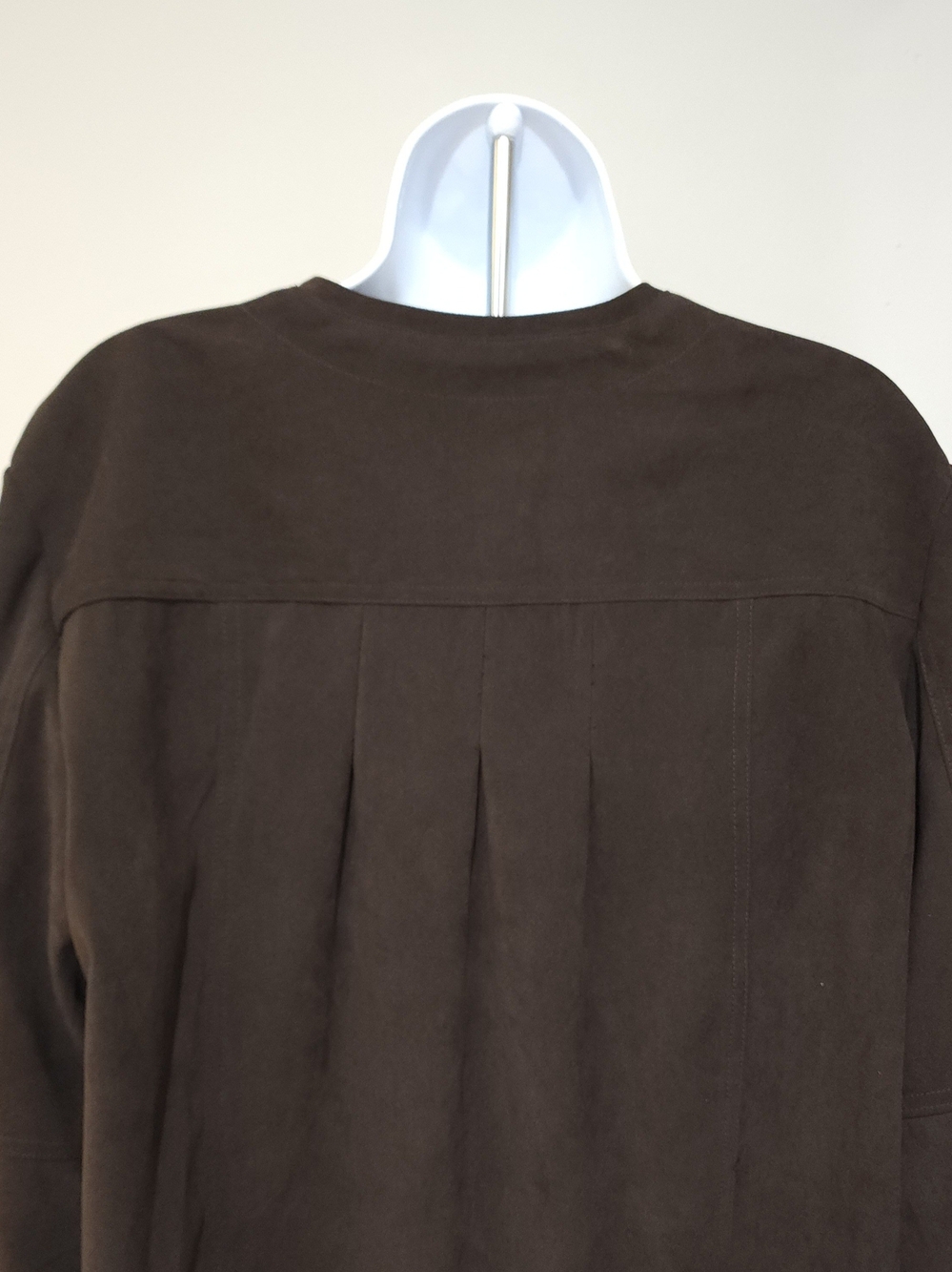 Kim Rogers Dark Brown Suede Swing Cape Jacket - Picture 9 of 16